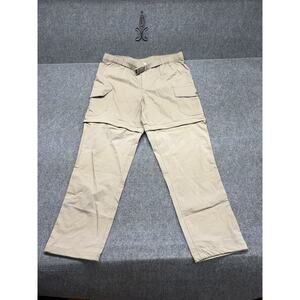 Ozark Trail Convertible Pant Men  38 Brown Elastic Waist Cargo Straight Ripstop